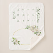 Mijlsteen foto Gilded Blooms Baby Name Sherpa Deken (Voorkant)