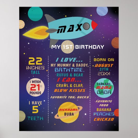 Mijlsteen Poster Galaxy 1st Rocket (Voorkant)