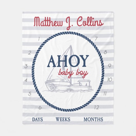 Mijlsteen voor een baby-boot met atoeages fleece deken (Voorkant)