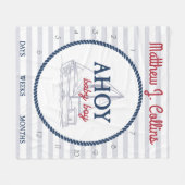 Mijlsteen voor een baby-boot met atoeages fleece deken (Voorkant (Horizontaal))