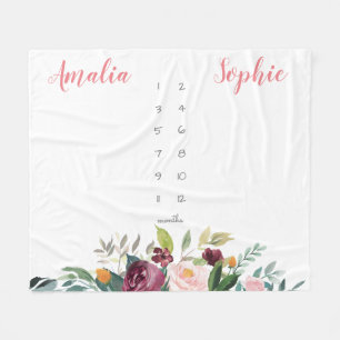 Mijlsteen waterverf kindermeisje roze fleece deken