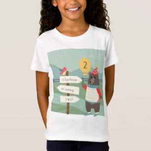 Mijlstgebergte van het Beer Cute Bird Elke Age Bir T-shirt