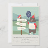 Mijlstgebergte van het Beer Cute Bird Elke zondag Bedankkaart (Voorkant)