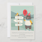 Mijlstgebergte van het Beer Cute Bird Elke zondag Bedankkaart (Voorkant)