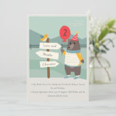 Mijlstgebergte van het Beer Cute Bird Elke zondag Bedankkaart (Staand voorkant)