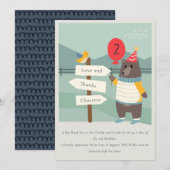 Mijlstgebergte van het Beer Cute Bird Elke zondag Bedankkaart (Voorkant / Achterkant)