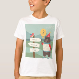 Mijlstgebergte van het Beer Cute Bird Elke zondag T-shirt