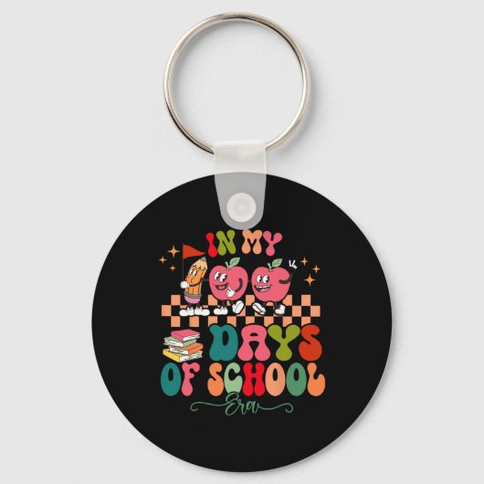 Mijn 100 dagen van school tijdperk leraar 100e dag sleutelhanger (Voorkant)