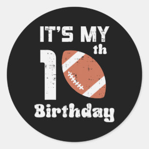 Mijn 10e verjaardag American Football 10 jaar oud  Ronde Sticker