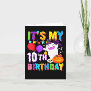 Mijn 10e Verjaardag Gifts Ghost Pumpkin Halloween  Kaart