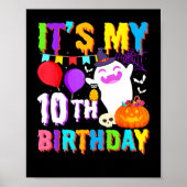Mijn 10e Verjaardag Gifts Ghost Pumpkin Halloween  Poster (Voorkant)