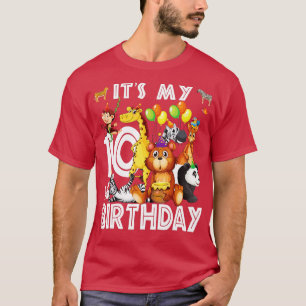 Mijn 10e verjaardag Safari Oerwoud Dieren overvall T-shirt