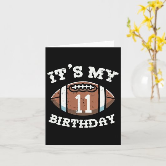 Mijn 11e verjaardag Amerikaans Football 11 jaar ou Kaart (Gele Bloem)