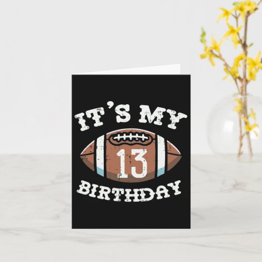 Mijn 13e verjaardag Amerikaans Football 13 jaar ou Kaart (Gele Bloem)