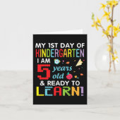 Mijn 1e dag van de kleuterschool Ik ben 5 jaar oud Kaart (Gele Bloem)