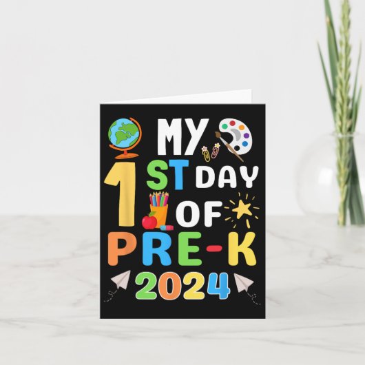 Mijn 1e dag van Pre-K 2024 eerste dag terug naar s Kaart (Voorkant)
