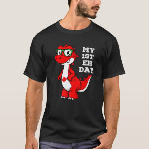 Mijn 1e EH-dag Grappige esdoornblad Canadese vlag  T-shirt