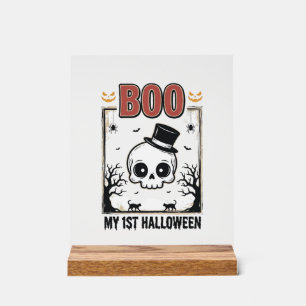 Mijn 1e Halloween Baby Schedel Vintage Gravure Shi Acryl Bord