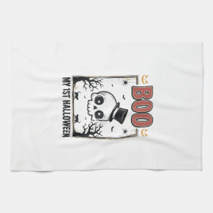 Mijn 1e Halloween Baby Schedel Vintage Gravure Shi Theedoek