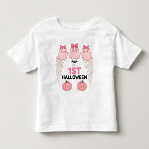 Mijn 1e Halloween Baby T-Shirt - Roze Geesten