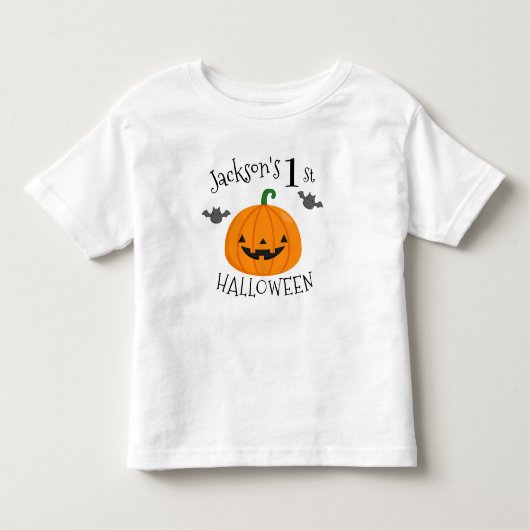 Mijn 1e Halloween pompoen gepersonaliseerd Kinder Shirts (Voorkant)