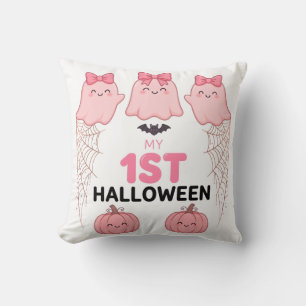 Mijn 1e Halloween Roze Geesten Worpkussen Kussen