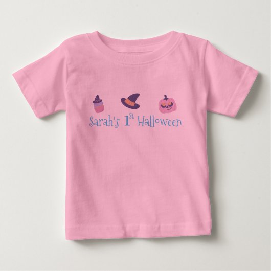 Mijn 1e Halloween roze pompoen gepersonaliseerd (Voorkant)