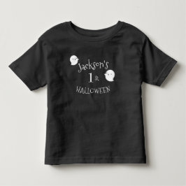 Mijn 1e Halloween Zwart & Wit Ghost Gepersonalisee Kinder Shirts
