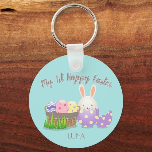 Mijn 1e Happy Easter Circle Sleutelhanger (Voorkant)