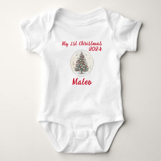 Mijn 1e kerst 2024, Xmas Baby Gift, Unisex Romper (Voorkant)