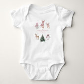 Mijn 1e kerst aangepaste babymeisje bos romper (Voorkant)