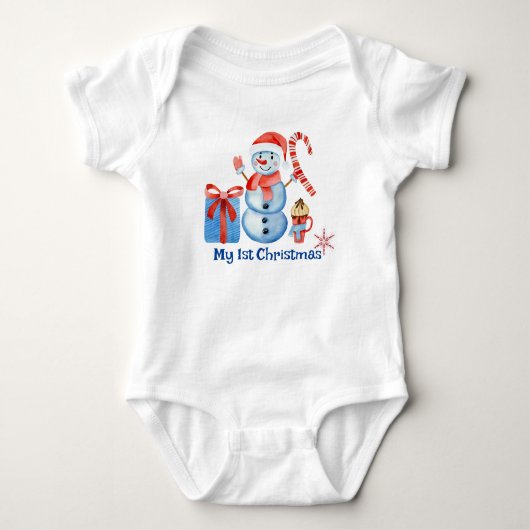 Mijn 1e kerst baby body one piece romper (Voorkant)