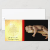 Mijn 1e kerst Baby fotokaart Feestdagenkaart (Voorkant / Achterkant)