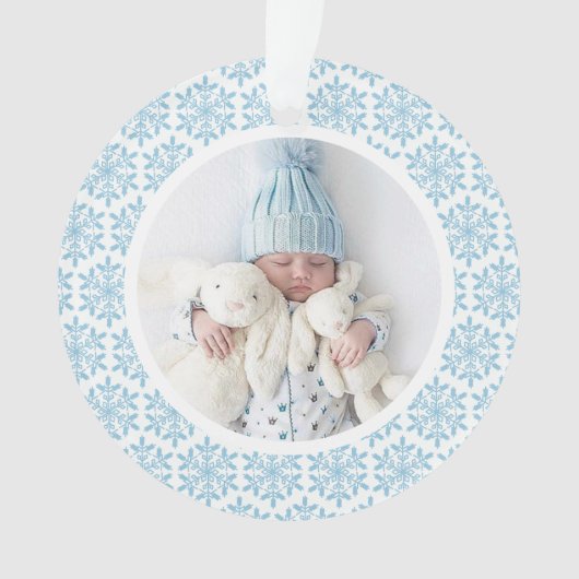 Mijn 1e Kerst Blauwe Sneeuwvlok Acryl Ornament (voorkant)