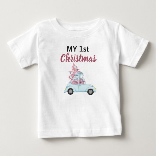 Mijn 1e kerst Cute Blauwe Auto Kerstboom (Voorkant)