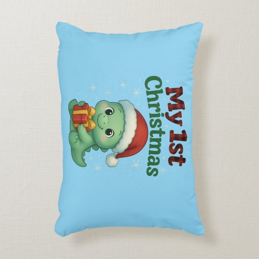 Mijn 1e kerst Dino Jongen Accent Kussen (Voorkant(Verticaal))