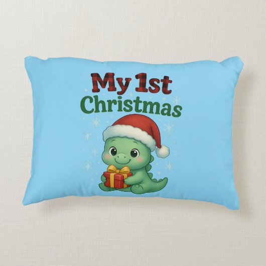 Mijn 1e kerst Dino Jongen Accent Kussen (Achterkant)