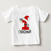 Mijn 1e kerst - Feestelijke Baby T-shirt Design (Voorkant)