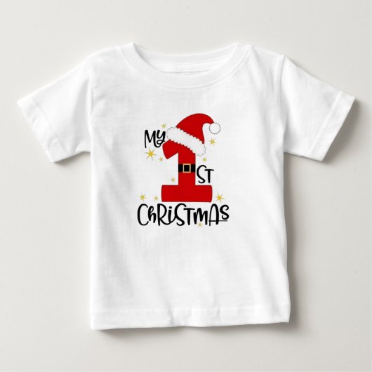 Mijn 1e kerst - Feestelijke Baby T-shirt Design (Voorkant)