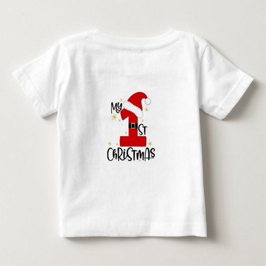 Mijn 1e kerst - Feestelijke Baby T-shirt Design (Achterkant)