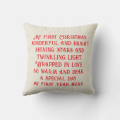 Mijn 1e kerst, Gepersonaliseerd Baby cadeau voor K Kussen (Achterkant)