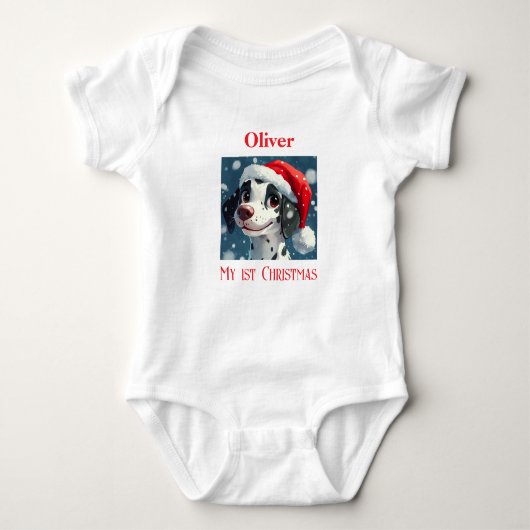 Mijn 1e kerst, Gepersonaliseerd Baby cadeau voor K Romper (Voorkant)