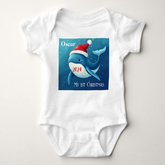 Mijn 1e kerst, Gepersonaliseerd Baby cadeau voor K Romper (Voorkant)