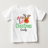Mijn 1e Kerst Gepersonaliseerd Kind Baby T-shirt (Voorkant)