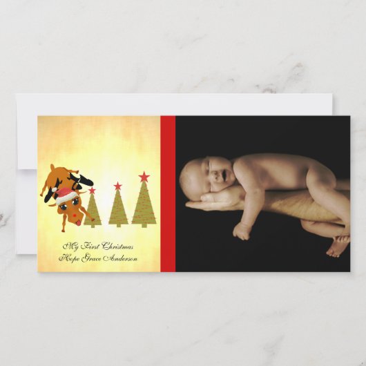 Mijn 1e kerst Kerstvakantie Foto Kaart met Mooie R (Voorkant)