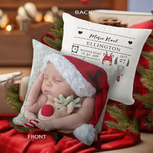 Mijn 1e kerst pasgeboren baby geboorte statistieke kussen