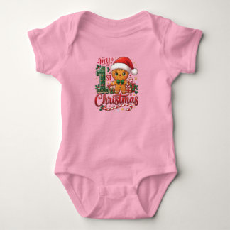 Mijn 1e kerst Santa Mooie baby body Romper