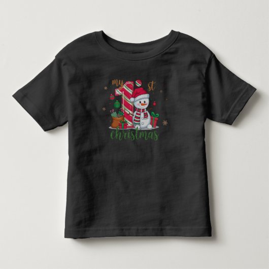 Mijn 1e kerst-sneeuwman kinder shirts (Voorkant)