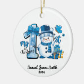 Mijn 1e kerst sneeuwpop – Custom Keramisch Ornament (Links)