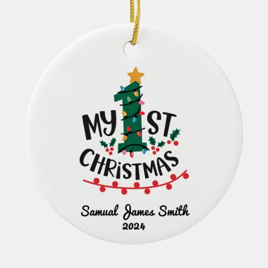 Mijn 1e kerstboom - Custom Keramisch Ornament (Voorkant)